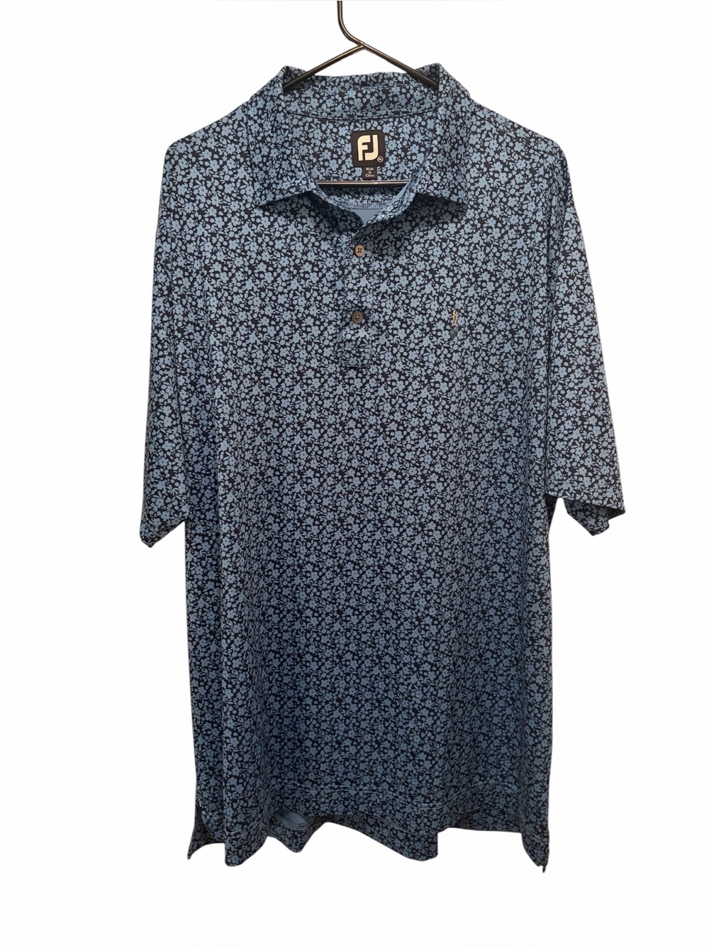 FootJoy Men’s Blue Floral Polo Shirt. Size XXL. Good condition